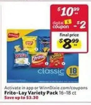 Winn Dixie Frito Lay Variety Pack offer