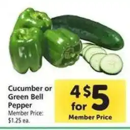 Safeway Cucumber or Green Bell Pepper offer