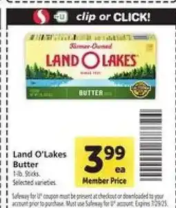 Safeway Land O Lakes Butter offer