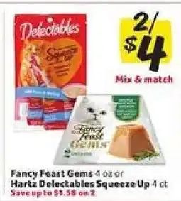 Winn Dixie Fancy Feast Gems or Hartz Delectables Squeeze Up offer