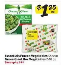 Winn Dixie Essentials Frozen Vegetables or Green Giant Box Vegetables offer
