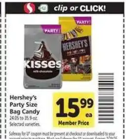 Safeway Hershey's Party Size Bag Candy offer