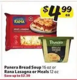 Winn Dixie Panera Bread Soup or Rana Lasagna or Meals offer
