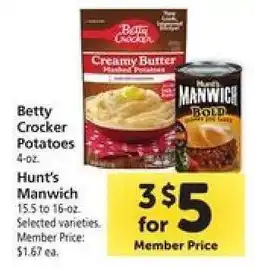 Safeway Betty Crocker Potatoes & Hunt's Manwich offer