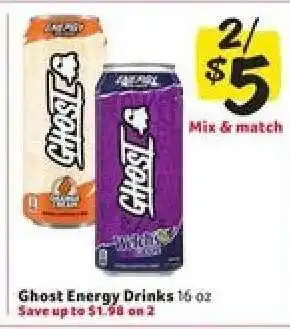 Winn Dixie Ghost Energy Drinks offer