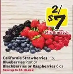 Winn Dixie California Strawberries, Blueberries, Blackberries or Raspberries offer