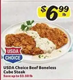 Winn Dixie USDA Choice Beef Boneless Cube Steak offer