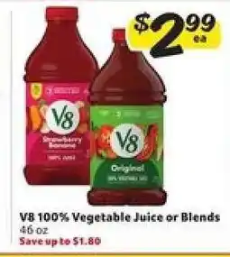 Winn Dixie V8 100% Vegetable Juice or Blends offer