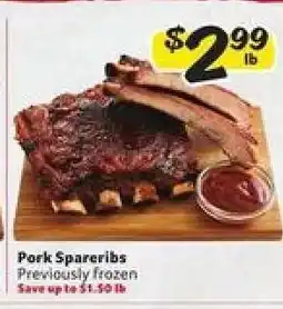 Winn Dixie Pork Spareribs offer