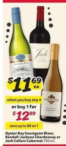 Winn Dixie Oyster Bay Sauvignon Blanc, Kendall-Jackson Chardonnay or Josh Cellars Cabernet offer