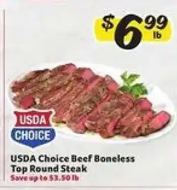 Winn Dixie USDA Choice Beef Boneless Top Round Steak offer