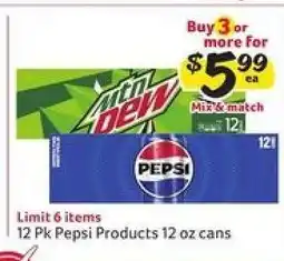 Winn Dixie 12 Pk Pepsi Products offer