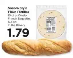 Food 4 Less Sonora Style Flour Tortillas or Crusty French Baguette offer
