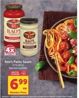 Safeway Rao's Pasta Sauce offer