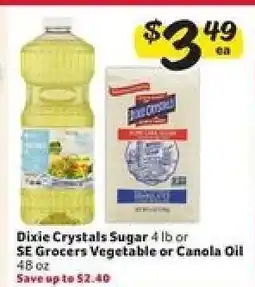 Winn Dixie Dixie Crystals Sugar or SE Grocers Vegetable or Canola Oil offer