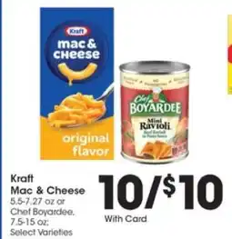 Kroger Kraft Mac & Cheese or Chef Boyardee offer