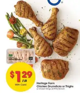 Kroger Heritage Farm Chicken Drumsticks or Thighs offer