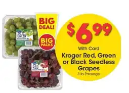 Kroger Kroger Red, Green or Black Seedless Grapes offer