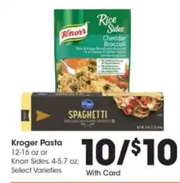 Kroger Kroger Pasta or Knorr Sides offer