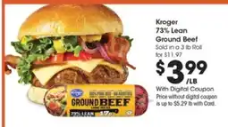 Kroger Kroger 73% Lean Ground Beef offer