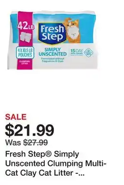 Petsmart Fresh Step Simply Unscented Clumping Multi-Cat Clay Cat Litter - Unscented, Low Dust offer