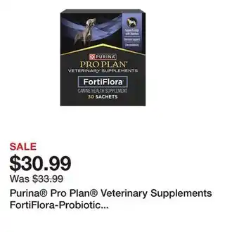 Petsmart Purina Pro Plan Veterinary Supplements FortiFlora-Probiotic Powder Supplement for Dogs - 30 Count offer