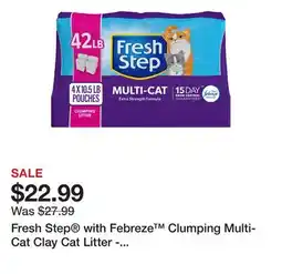 Petsmart Fresh Step with Febreze Clumping Multi-Cat Clay Cat Litter - Scented, Low Dust offer