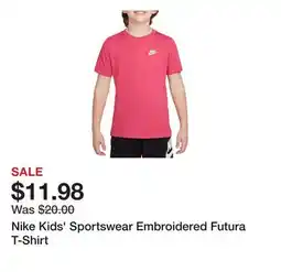Dick's Sporting Goods Nike Kids' Sportswear Embroidered Futura T-Shirt offer