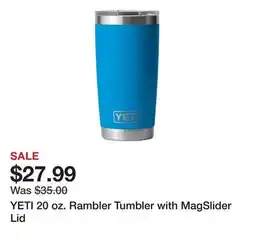 Dick's Sporting Goods YETI 20 oz. Rambler Tumbler with MagSlider Lid offer