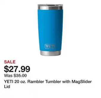 Dick's Sporting Goods YETI 20 oz. Rambler Tumbler with MagSlider Lid offer