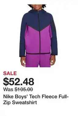 Dick's Sporting Goods Nike Boys' Tech Fleece Full-Zip Sweatshirt offer