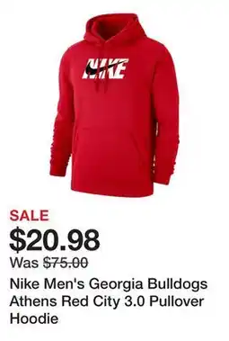 Dick's Sporting Goods Nike Men's Georgia Bulldogs Athens Red City 3.0 Pullover Hoodie offer
