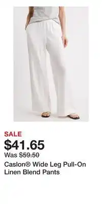 Nordstrom Caslon Wide Leg Pull-On Linen Blend Pants offer