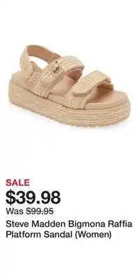 Nordstrom Steve Madden Bigmona Raffia Platform Sandal (Women) offer