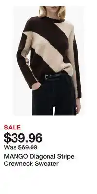 Nordstrom MANGO Diagonal Stripe Crewneck Sweater offer