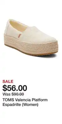 Nordstrom TOMS Valencia Platform Espadrille (Women) offer