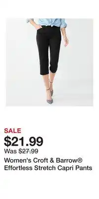 Kohl's Women's Croft & Barrow Effortless Stretch Capri Pants offer