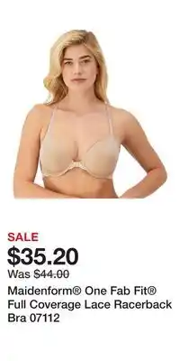 Kohl's Maidenform One Fab Fit Full Coverage Lace Racerback Bra 07112 offer