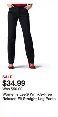 Kohl's Women's Lee Wrinkle-Free Relaxed Fit Straight-Leg Pants offer