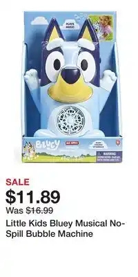 Kohl's Little Kids Bluey Musical No-Spill Bubble Machine offer
