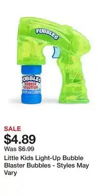 Kohl's Little Kids Light-Up Bubble Blaster Bubbles - Styles May Vary offer