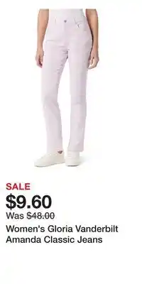 Kohl's Women's Gloria Vanderbilt Amanda Classic Jeans offer
