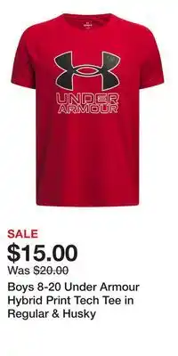 Kohl's Boys 8-20 Under Armour Hybrid Print Tech Tee in Regular & Husky offer