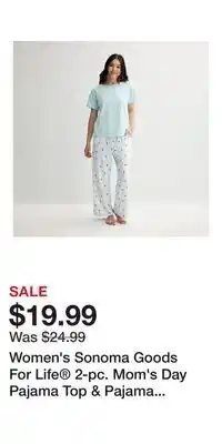 Kohl's Women's Sonoma Goods For Life 2-pc. Mom's Day Pajama Top & Pajama Bottoms Set offer