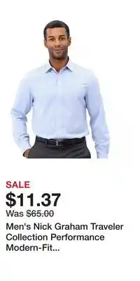 Kohl's Men's Nick Graham Traveler Collection Performance Modern-Fit Stretch Dress Shirt offer