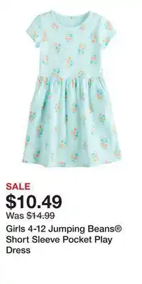 Kohl's Girls 4-12 Jumping Beans Short Sleeve Pocket Play Dress offer