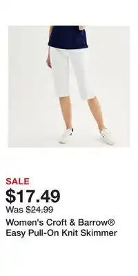 Kohl's Women's Croft & Barrow Easy Pull-On Knit Skimmer offer