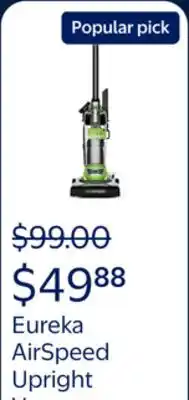 Walmart Eureka AirSpeed Upright Carpet Vacuum Cleaner, NEU100, Green & Black, New offer