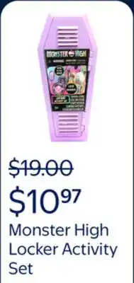 Walmart Monster High Locker Activity Set, Arts and Craft Kit, for Unisex Child Ages 3+ offer