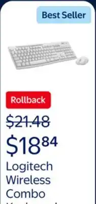 Walmart Logitech Wireless Combo Keyboard, Off White, Walmart Exclusive offer